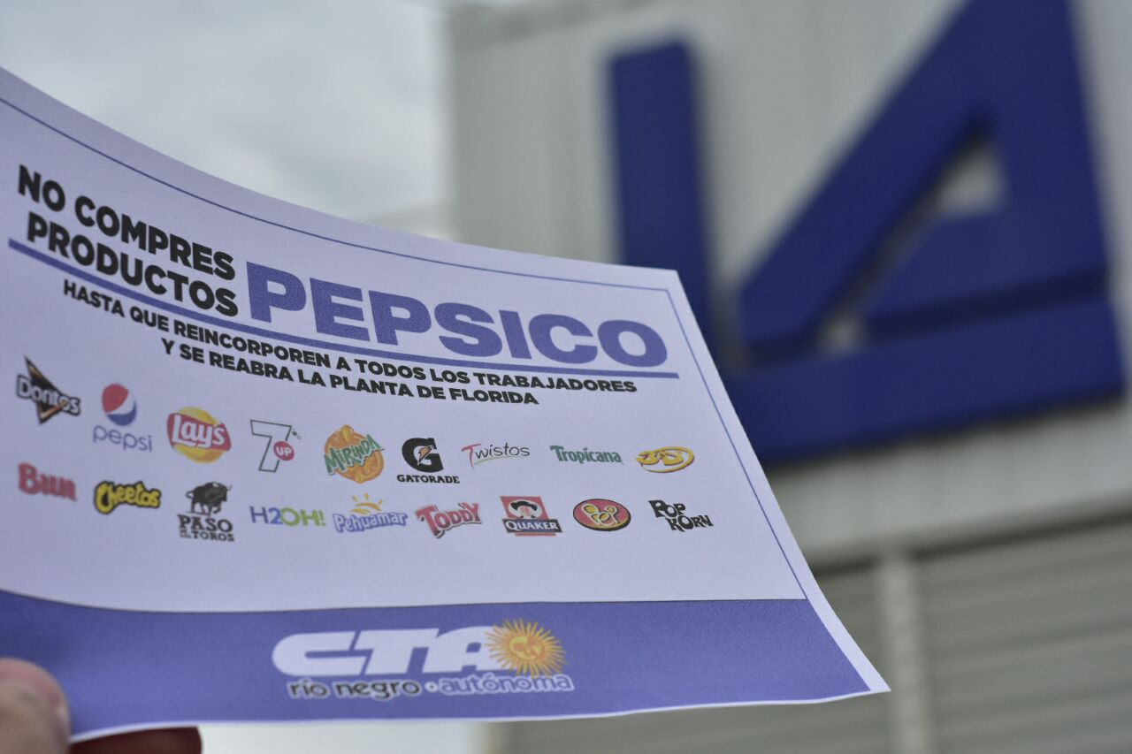 Esta semana la CTA lleva la Campaña Provincial «No comprés PepsiCo» a Carrefour, Vea y Chango Más