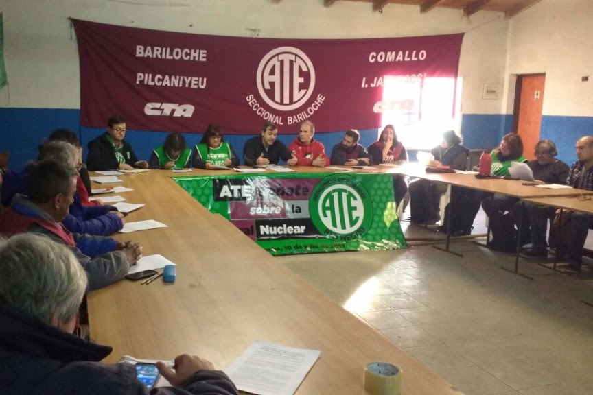 #Ahora ATE debate sobre la Central Nuclear y convoca a Conferencia de Prensa para mañana a las 10 en la Seccional Bariloche