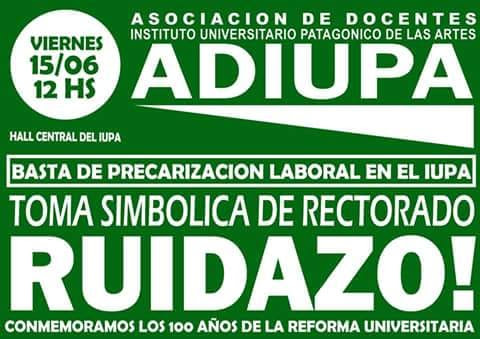 IUPA | Protesta de ADIUPA y CTA Río Negro denuncia ausencia de diálogo