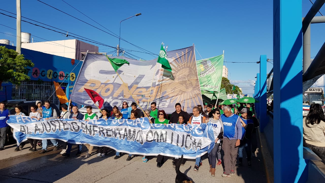 La CTA Autónoma protagonizó masivas marchas contra el Presupuesto Nacional en Río Negro