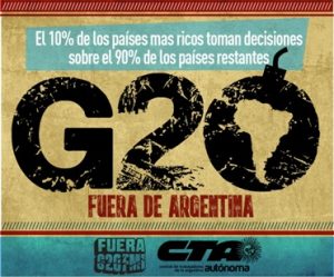 La CTA rechaza al G20 en la Argentina y protesta en toda la provincia 