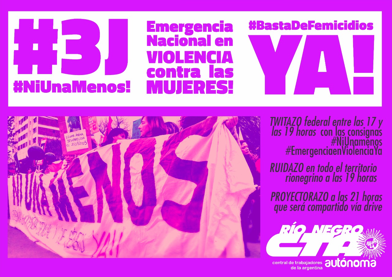 #NiUnaMenos | La CTA vuelve a reclamar la Emergencia Nacional en Violencia contra las Mujeres