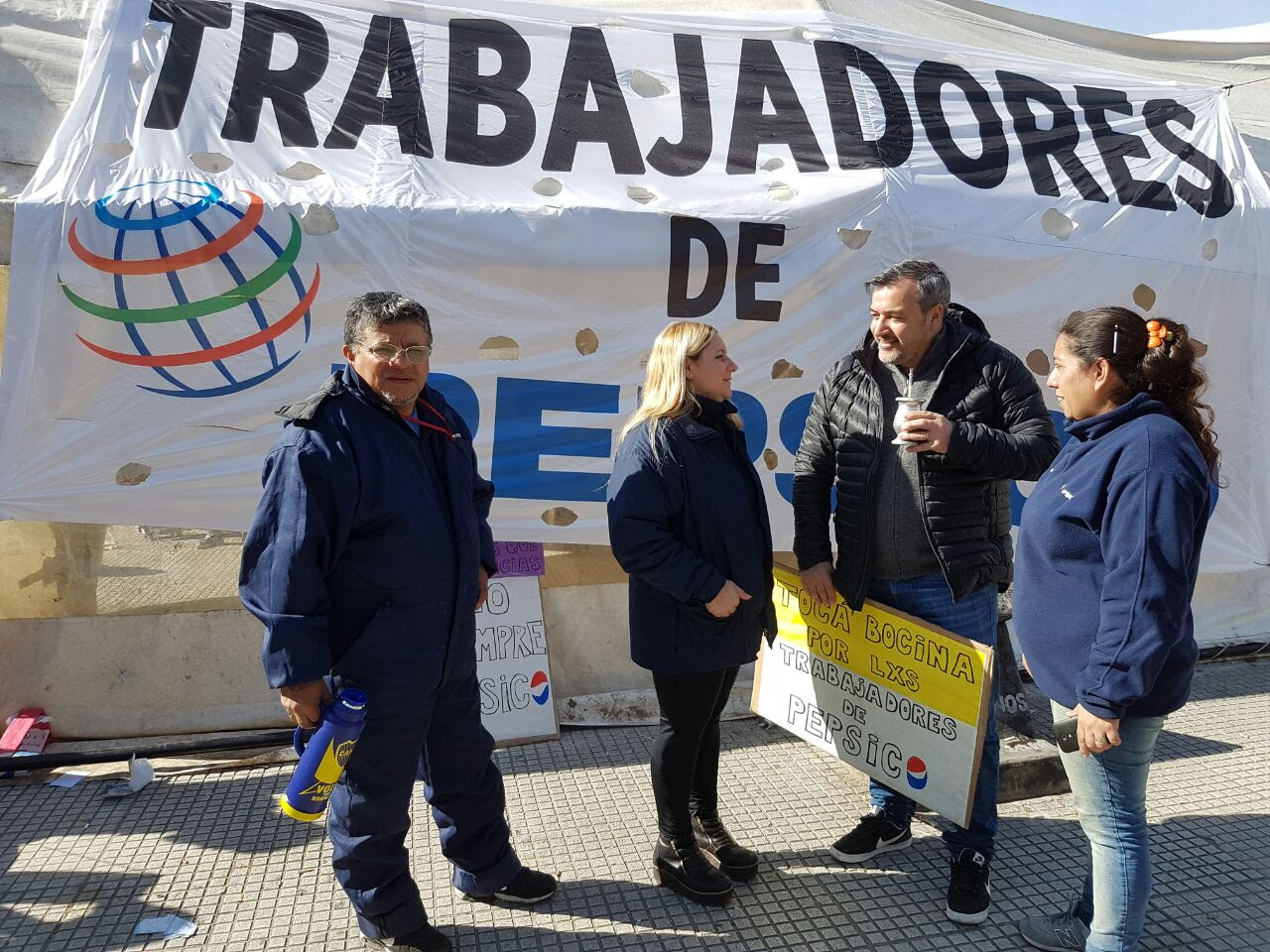 PepsiCo: Aguiar visitó la carpa instalada en el Congreso y se reunió con delegados y trabajadores