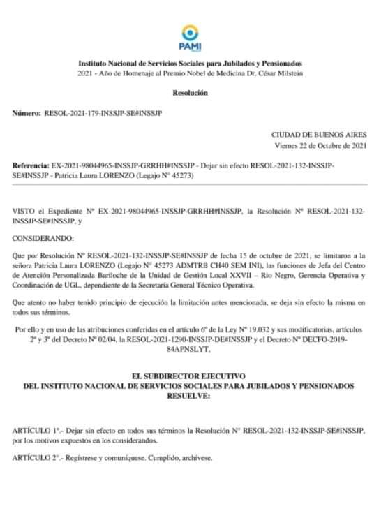 PAMI | Tras la denuncia de ATE, devuelven tareas al personal desplazado en Bariloche